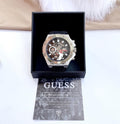 Guess Third Grear Multi Function Black Dial Black Rubber Strap Watch for Men- GW0334G1