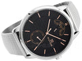 Tommy Hilfiger Hunter Quartz Black Dial Silver Steel Strap Watch for Men - 1791610