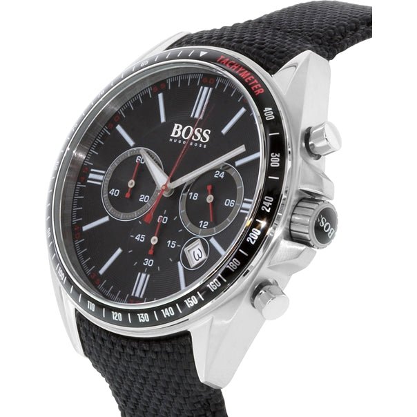 Hugo Boss Driver Black Dial Black Nylon Strap Watch for Men -1513087