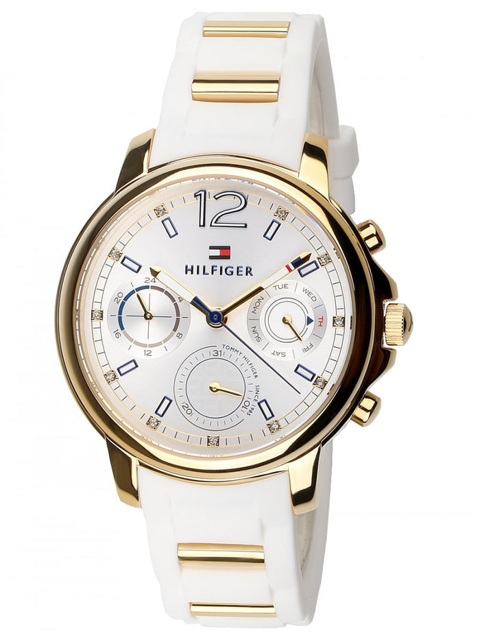 Tommy Hilfiger Claudiia White Dial White Steel Strap Watch for Women - 1781745