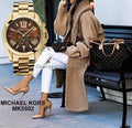 Michael Kors Bradshaw Brown Dial Gold Steel Strap Watch for Women - MK5502