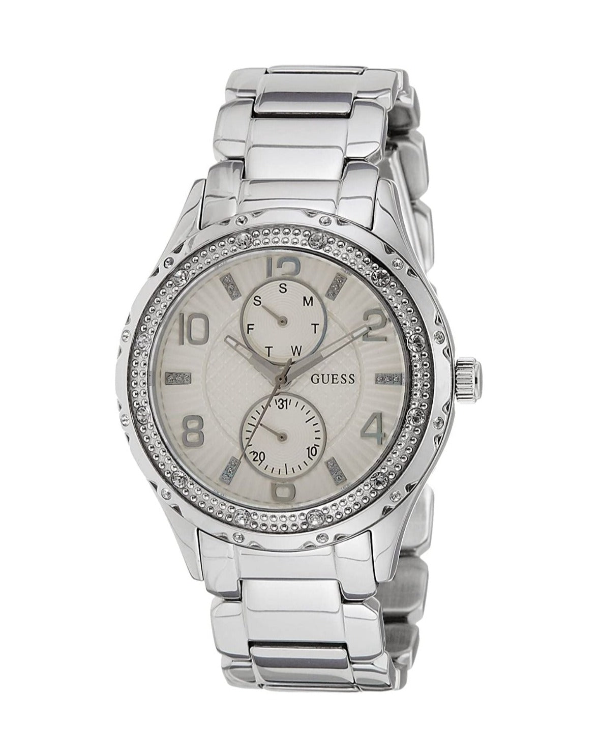 Guess Siren White Dial Silver Steel Strap Watch for Women - W0442L1