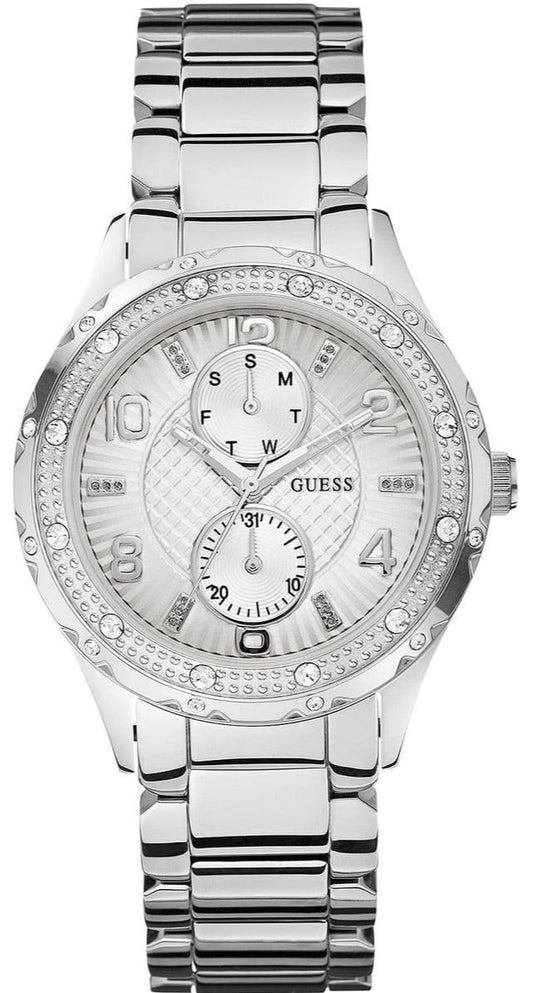 Guess Siren White Dial Silver Steel Strap Watch for Women - W0442L1