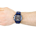 Guess Velocity Blue Dial Blue Rubber Strap Watch for Men - W0599G2