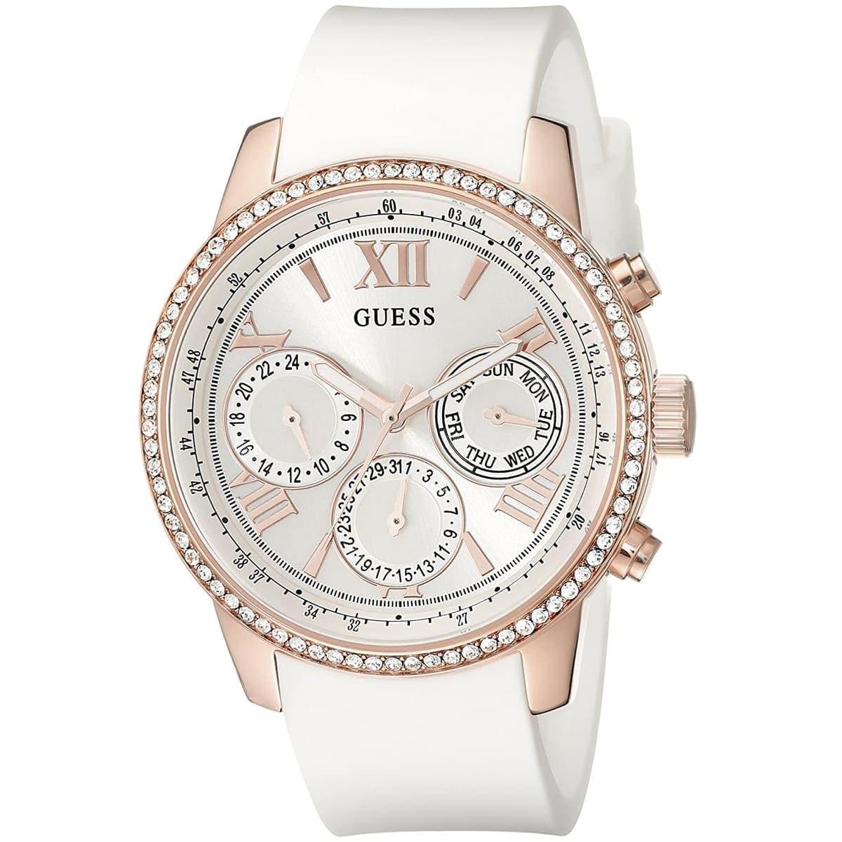 Guess Sport White Dial White Rubber Strap Watch For Women - W0616L1