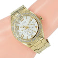 Guess Luna Diamonds White Dial Gold Steel Strap Watch for Women - W0729L2