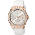 Guess Starlight Diamonds White Dial White Rubber Strap Watch for Women - W0846L5