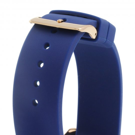 Guess G Twist Silver Dial Blue Silicone Strap Watch For Women - W0911L6