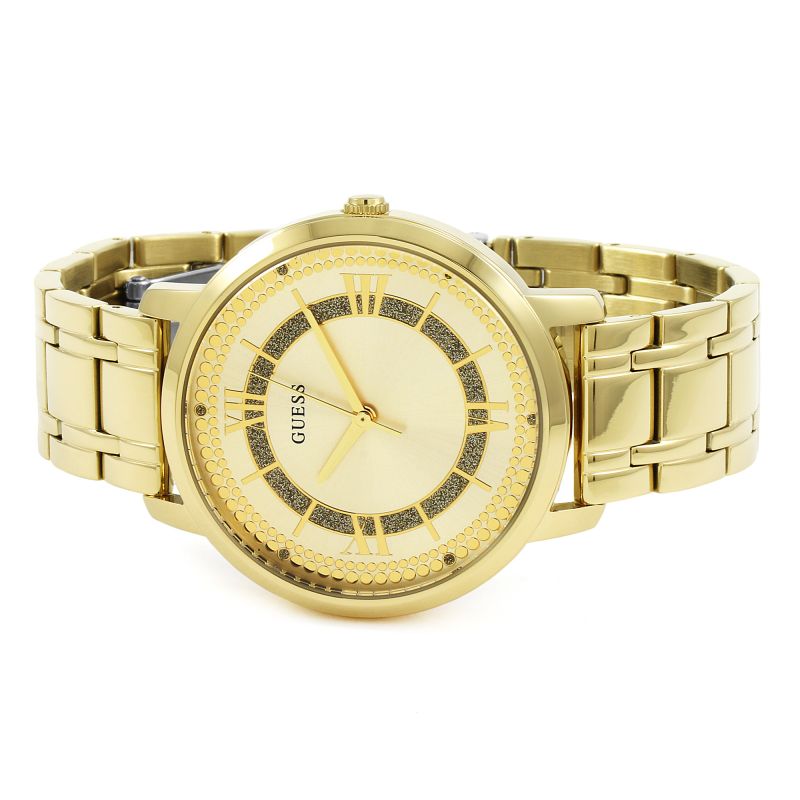 Guess Montauk Gold Dial Gold Steel Strap Watch for Women - W0933L2