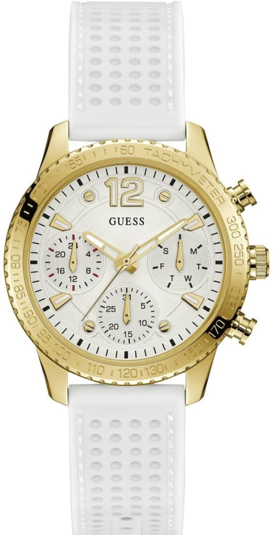 Guess Marina Multifunction White Dial White Rubber Strap Watch for Women - W1025L5