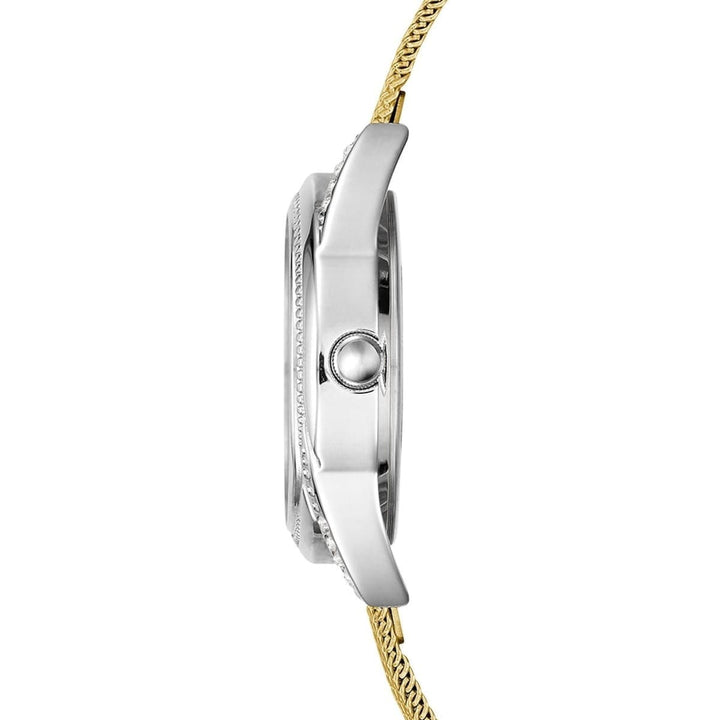 Guess Whisper Silver Dial Gold Mesh Bracelet Watch for Women - W1084L2