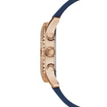 Guess Confetti Diamonds Gold Dial Blue Rubber Strap Watch For Women - W1098L6