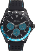 Guess Odyssey Quartz Black Dial Black Leather Strap Watch For Men - W1108G5