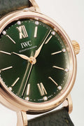 IWC Portofino Automatic Green Dial Green Leather Strap Watch for Women - IW357415