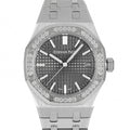 Audemars Piguet Royal Oak 50th Anniversary Diamonds Grey Dial Silver Steel Strap Watch for Men - 15551ST.ZZ.1356ST.03