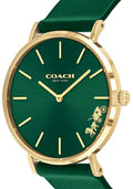 Coach Green Dial Green Leather Strap Watch for Women - 14503383