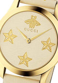 Gucci G Timeless White Dial White Leather Strap Watch For Women - YA1264096