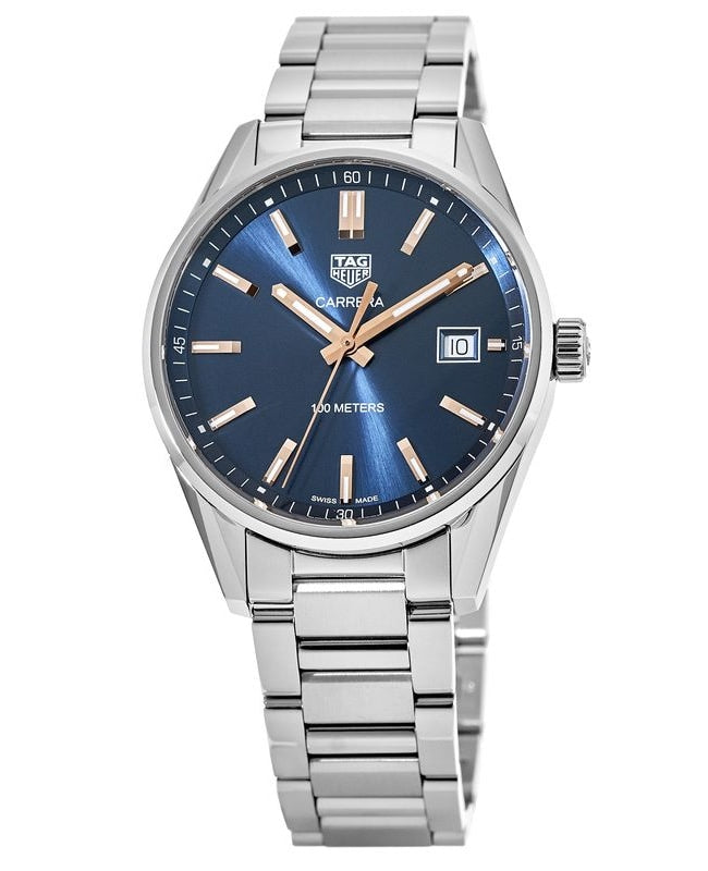 Tag Heuer Carrera Quartz Blue Dial Silver Steel Strap Watch for Women - WAR1112.BA0601