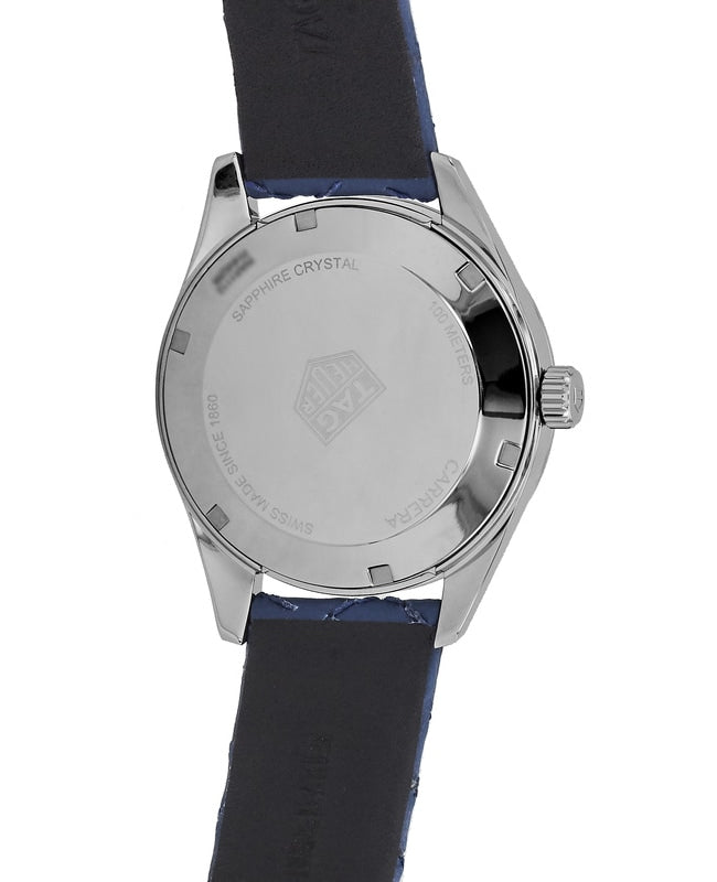 Tag Heuer Carrera Quartz 39mm Blue Dial Blue Calfskin Strap Watch for Women - WAR1112.FC6391