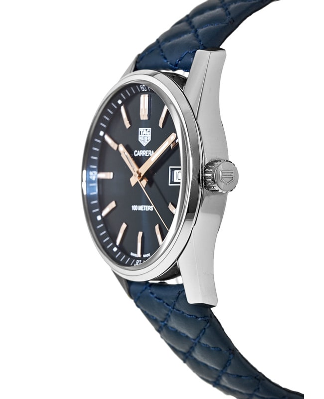 Tag Heuer Carrera Quartz 39mm Blue Dial Blue Calfskin Strap Watch for Women - WAR1112.FC6391