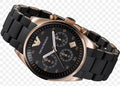 Emporio Armani Sportivo Chronograph Black Dial Black Steel Strap Watch For Men - AR5905