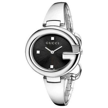 Gucci Guccissima Analog Black Dial Silver Steel Strap Watch For Women - YA134301