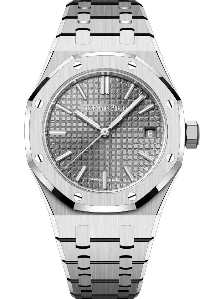 Audemars Piguet Royal Oak Grey Dial Silver Steel Strap Watch for Men - 15550ST.OO.1356ST.03