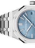 Audemars Piguet Royal Oak 50th Anniversary Light Blue Dial Silver Steel Strap Watch for Men - 15550ST.OO.1356ST.04