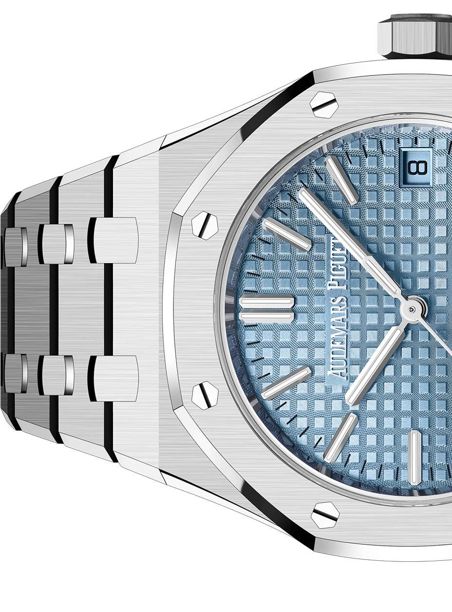 Audemars Piguet Royal Oak 50th Anniversary Light Blue Dial Silver Steel Strap Watch for Men - 15550ST.OO.1356ST.04