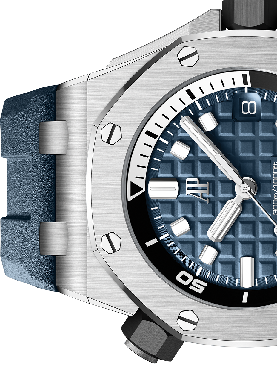 Audemars Piguet Royal Oak Offshore Diver Blue Dial Blue Rubber Strap Watch for Men - 15720ST.OO.A027CA.01