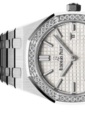 Audemars Piguet Royal Oak Quartz Diamonds White Dial Silver Steel Strap Watch for Women - 67651ST.ZZ.1261ST.01