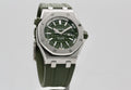 Audemars Piguet Royal Oak Offshore Diver Green Dial Green Rubber Strap Watch for Men - 15710ST.OO.A052CA.01