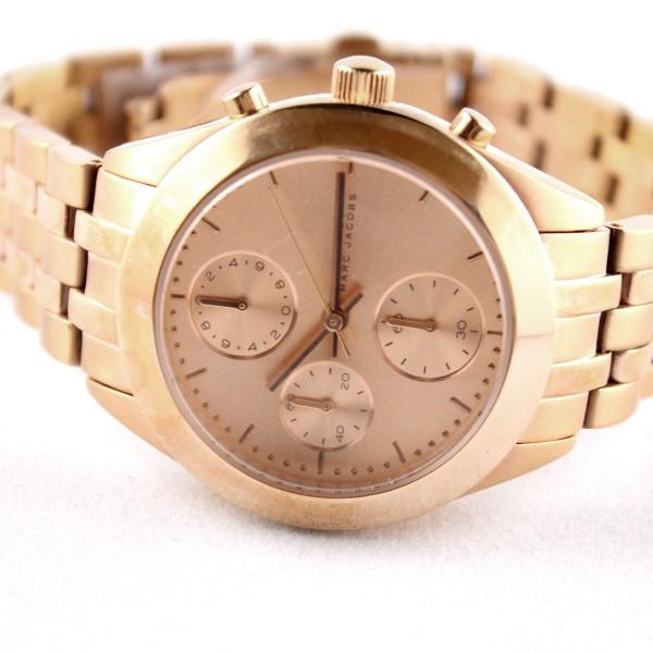 Marc Jacobs Peeker Chronograph Rose Gold Dial Stainless Steel Strap Watch for Women - MBM3394