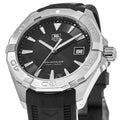 Tag Heuer Aquaracer Quartz Black Dial Black Rubber Strap Watch for Men - WAY1110.FT8021