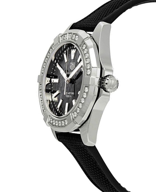 Tag Heuer Aquaracer Black Mother of Pearl Dial Black Textile Strap Watch for Women - WAY131P.FT6092