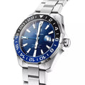 Tag Heuer Aquaracer GMT Blue Dial Calibre 6 Automatic Blue Dial Silver Steel Strap Watch for Men - WAY201T.BA0927