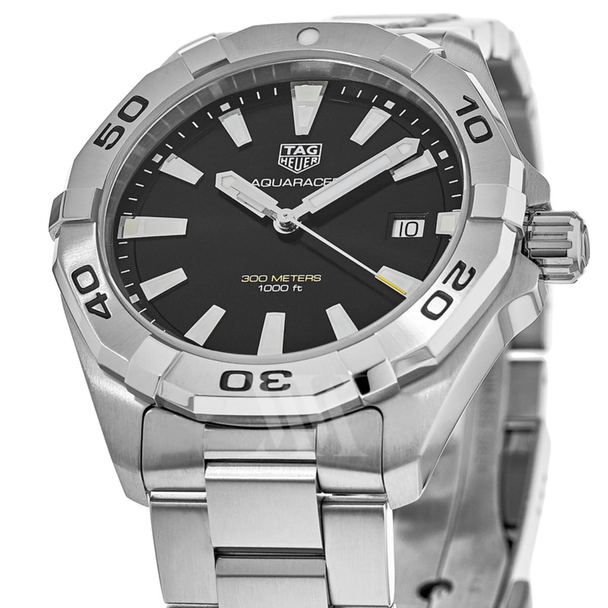 Tag Heuer Aquaracer Black Dial Silver Steel Strap Watch for Men - WBD1110.BA0928