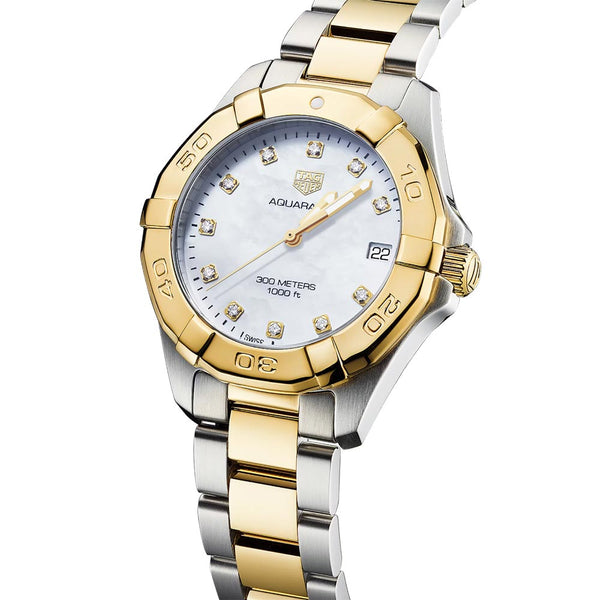 Tag Heuer Aquaracer Automatic Diamonds Silver Dial Two Tone Steel Strap Watch for Women - WBD2321.BB0320