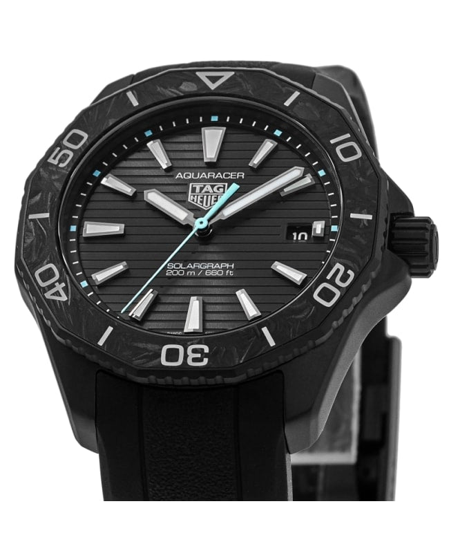 Tag Heuer Aquaracer Professional 200 Solargraph Quartz Black Dial Black Rubber Strap Watch for Men - WBP1112.FT6199