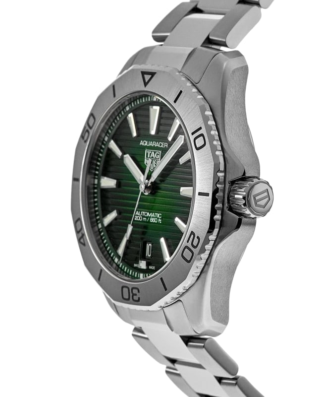 Tag Heuer Aquaracer Professional 200 Automatic Green Dial Silver Steel Strap Watch for Men - WBP2115.BA0627