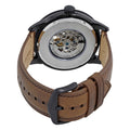 Fossil Townsman Automatic Black Dial Brown Leather Strap Watch for Men - ME3155