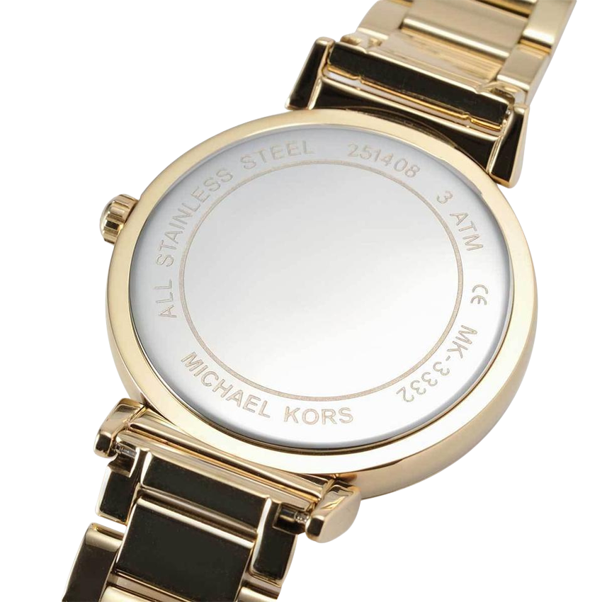 Michael Kors Catlin Mother of Pearl Dial Gold Steel Strap Watch for Women - MK3332