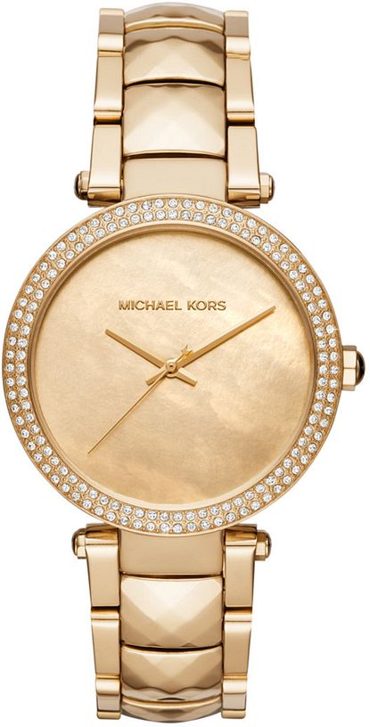 Michael Kors Parker Gold Mother of Pearl Dial Gold Steel Strap Watch for Women - MK6425