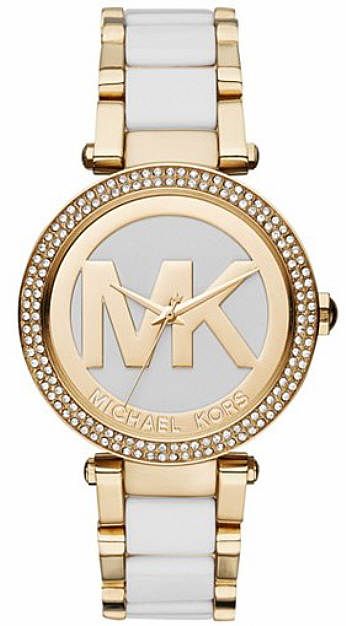 Michael Kors Parker White Dial Two Tone Steel Strap Watch for Women - MK6313