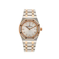 Audemars Piguet Royal Oak Quartz Diamonds White Dial Two Tone Steel Strap Watch for Women - 67651SR.ZZ.1261SR.01