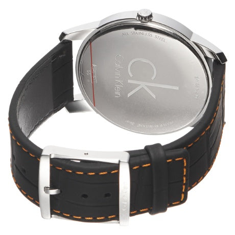 Calvin Klein City Black Dial Black Leather Strap Watch for Men - K2G211C1