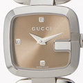 Gucci G-Gucci Quartz Brown Dial Silver Steel Strap Watch For Women - YA125503