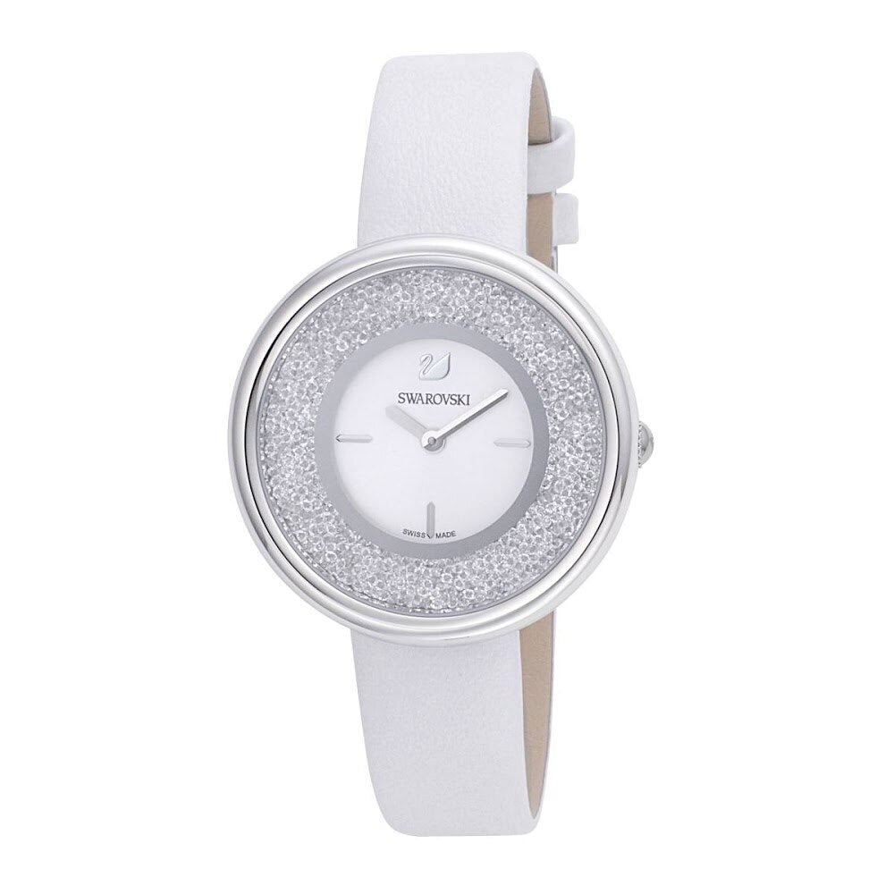 Swarovski Crystalline Pure White Dial White Leather Strap Watch for Women - 5275046