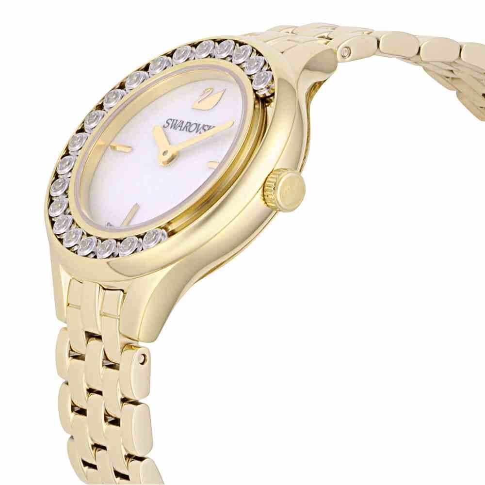 Swarovski Lovely Crystals White Dial Gold Steel Strap Watch for Women - 5242895