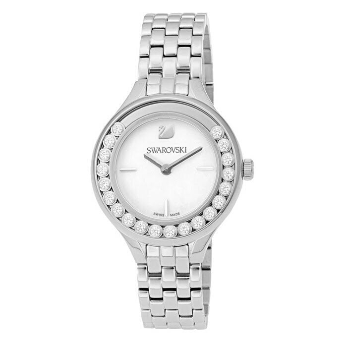 Swarovski Lovely Crystals Mini White Dial Silver Steel Strap Watch for Women - 5242901